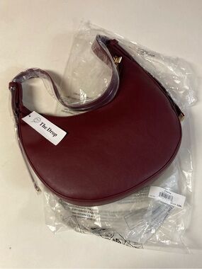 The Drop Marion Burgundy Crescent Purse